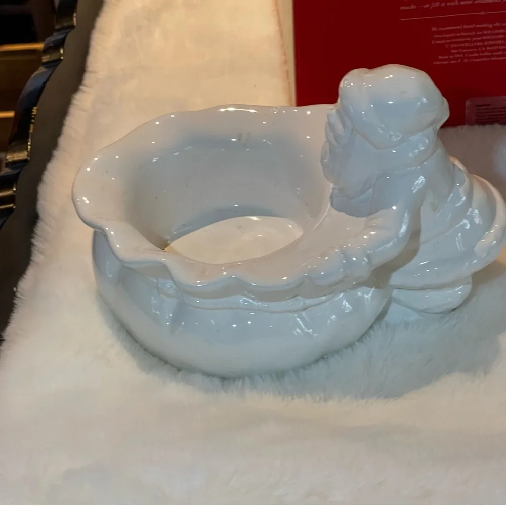 Williams Sonoma Ceramic Santa Candle Holder